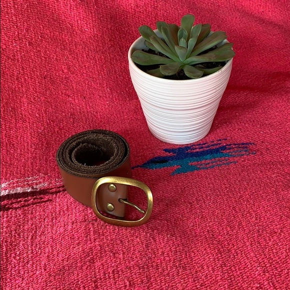 Vintage Accessories - Vintage 70s brown leather belt one size